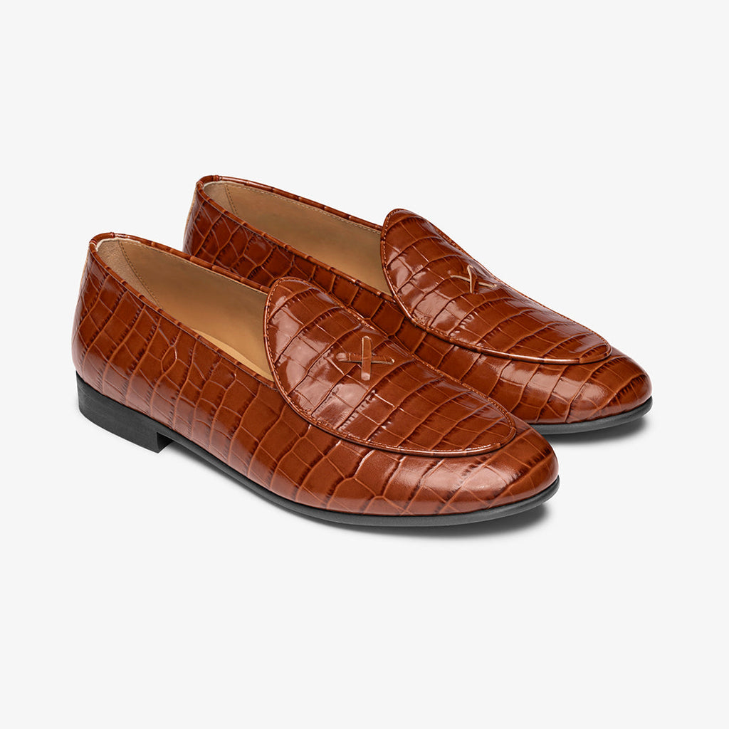 Men's Cognac Full Croc Milano Loafer Del Toro Shoes