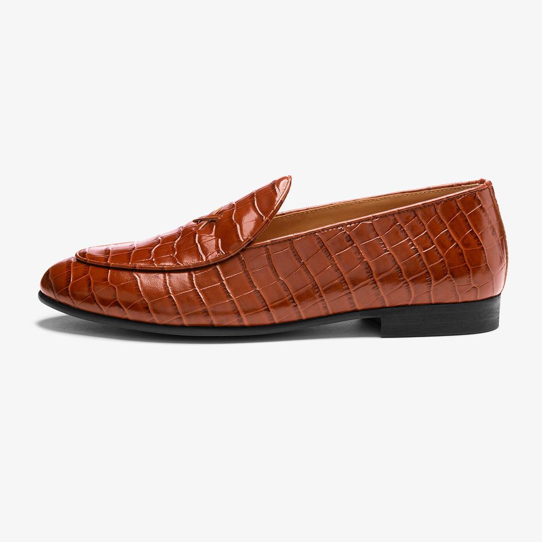 Men's Cognac Full Croc Milano Loafer Del Toro Shoes