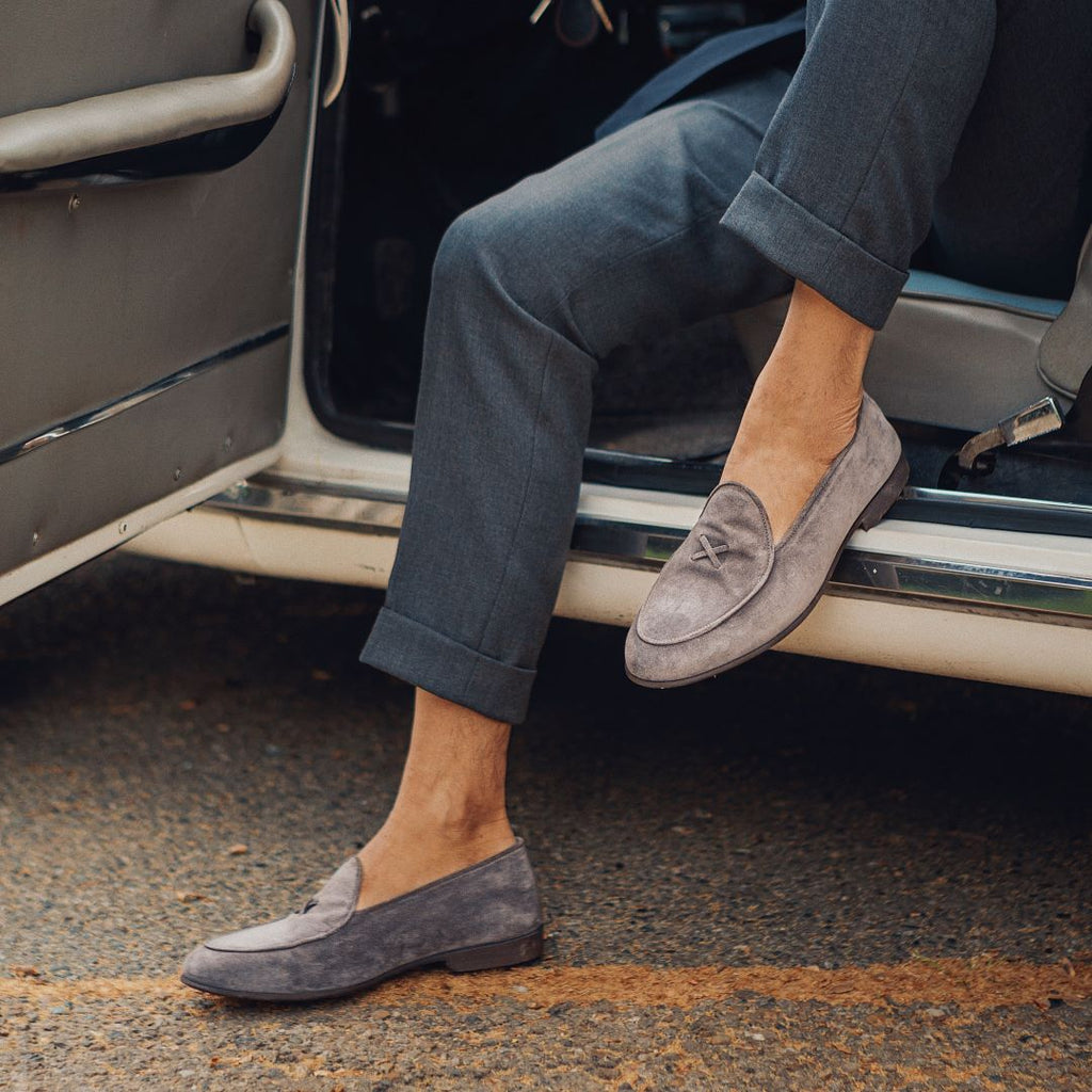 Men's Grigio Suede Milano Loafer Del Toro Shoes