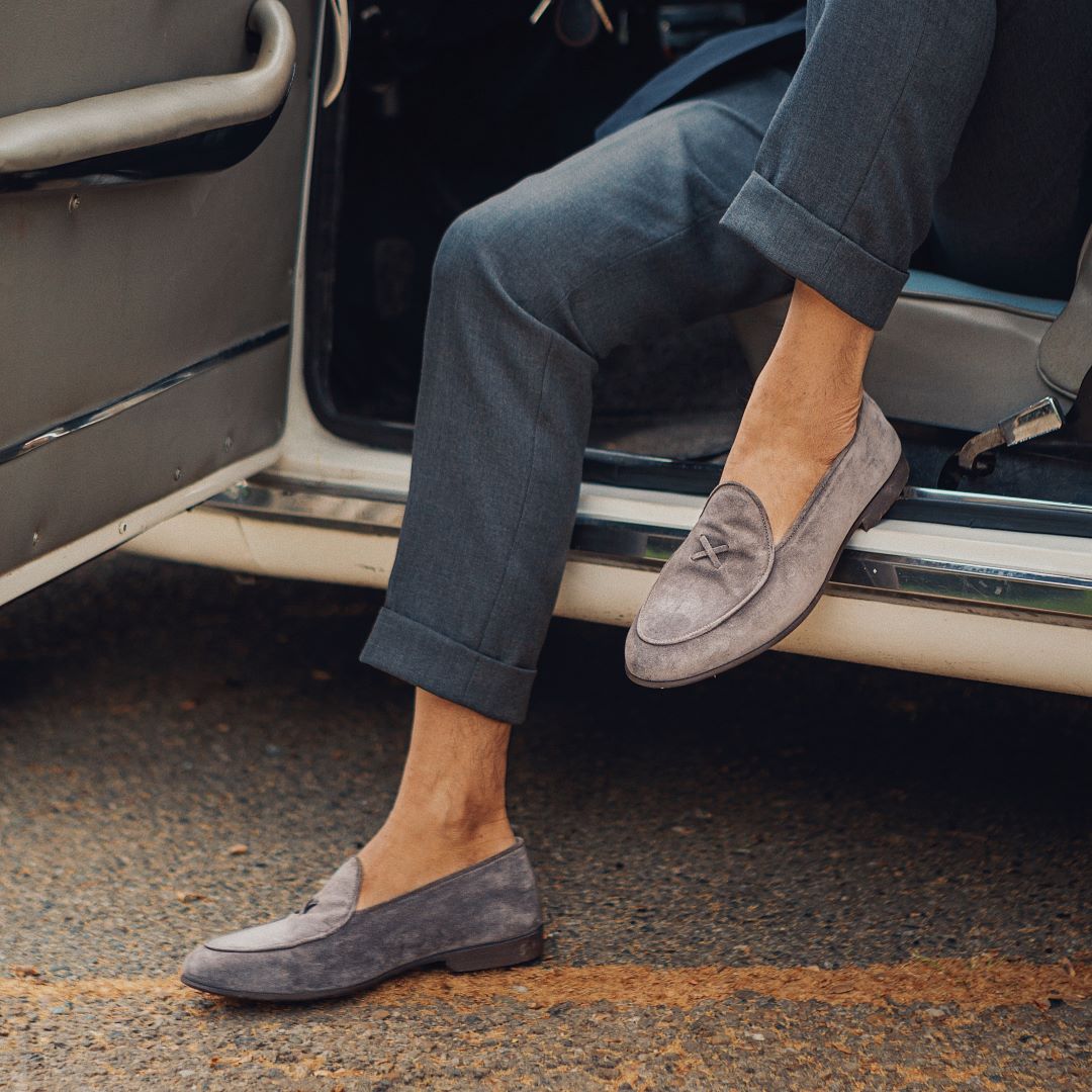 Men's Grigio Suede Milano Loafer Del Toro Shoes