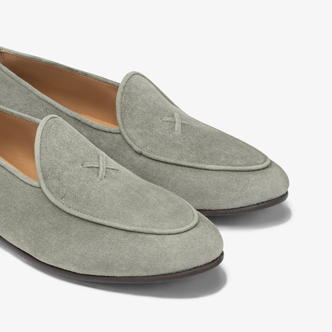 Men's Olive Grey Suede Milano Loafer Del Toro Shoes