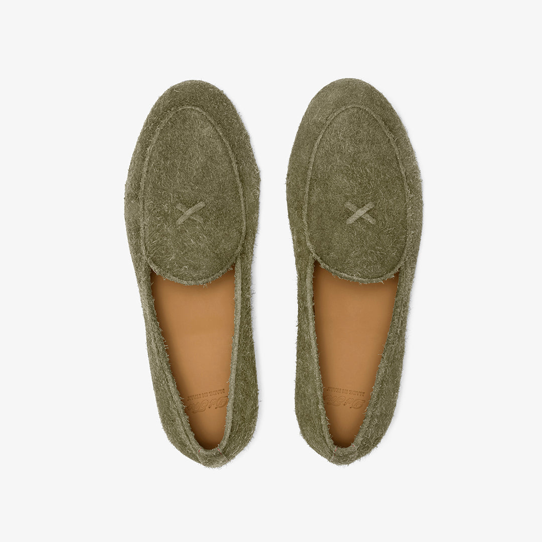 Men's Olive Textured Suede Milano Loafer Del Toro Shoes