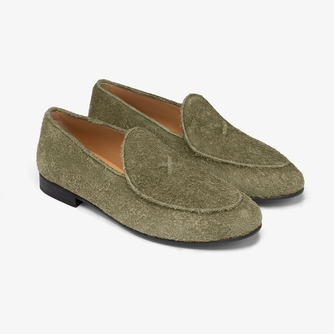 Men's Olive Textured Suede Milano Loafer Del Toro Shoes