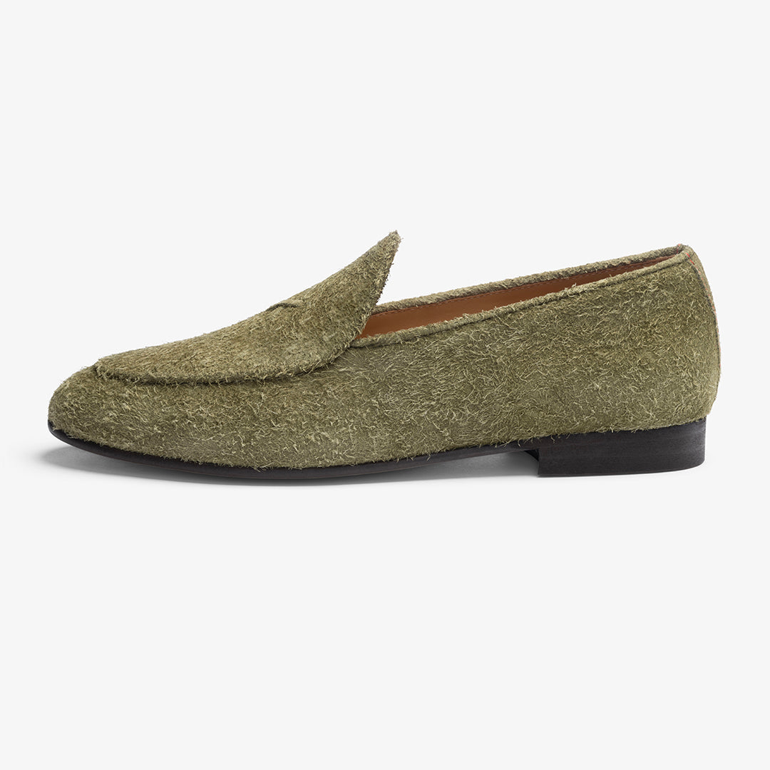 Men's Olive Textured Suede Milano Loafer Del Toro Shoes
