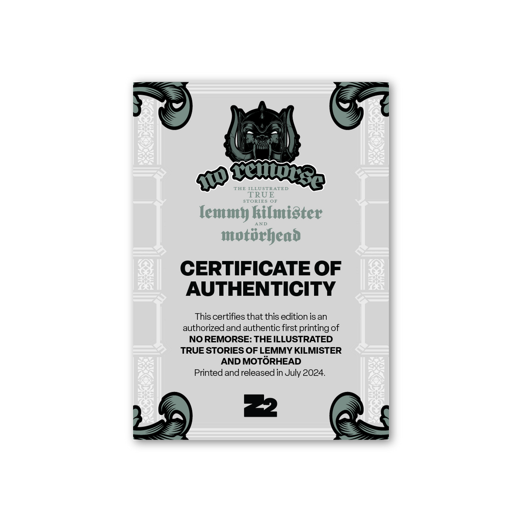 NO REMORSE: THE ILLUSTRATED TRUE STORIES OF LEMMY KILMISTER AND MOTÖRHEAD - DELUXE EDITION Z2 Comics