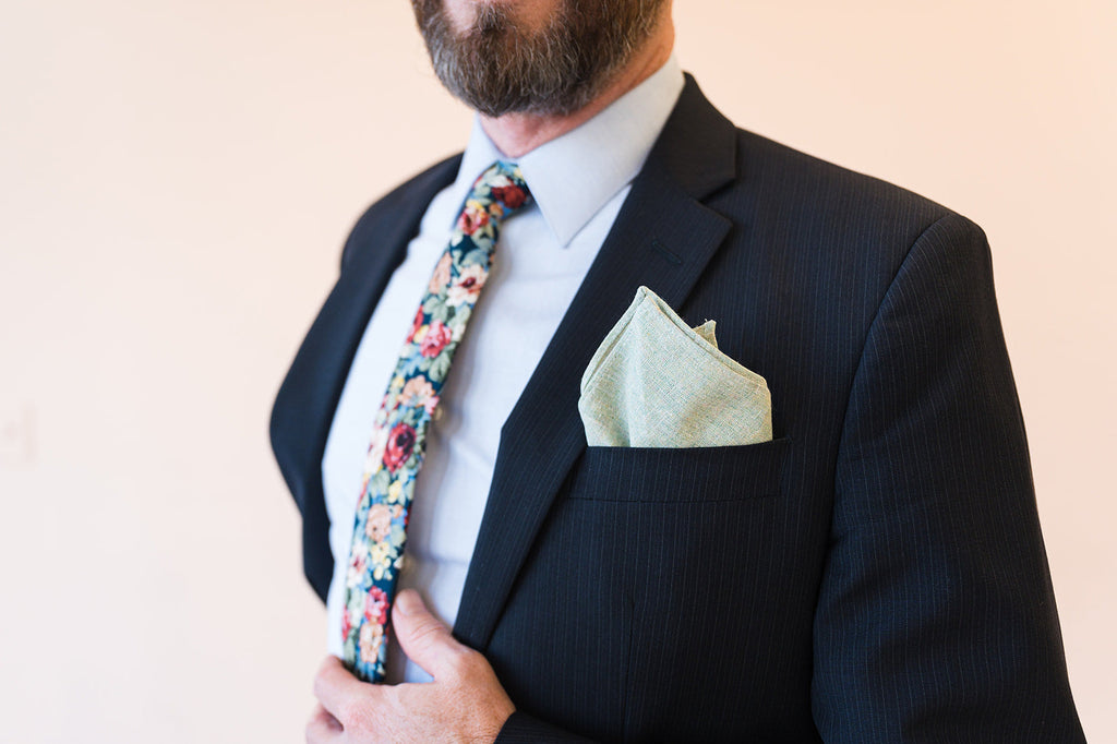 Sea Foam Green Linen - Pocket Square