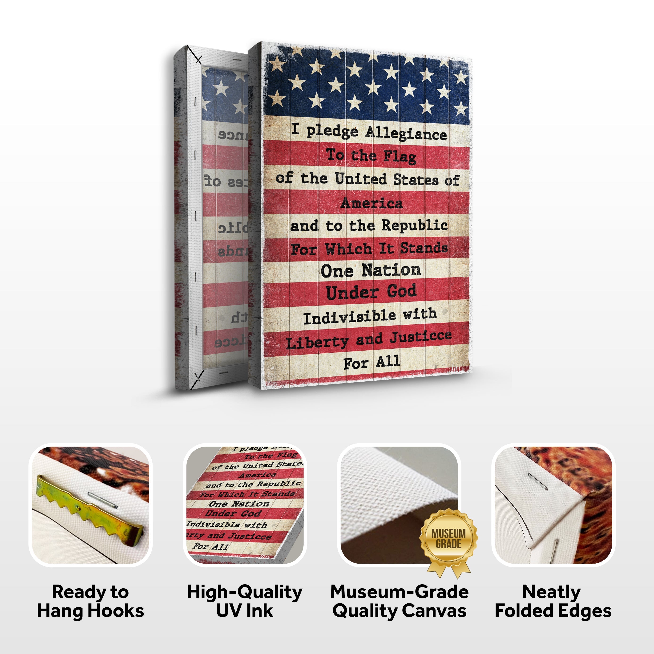 America Pledge Allegiance Sign Tailored Canvases