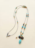Natural Stone Beaded Long Necklace LINTICO