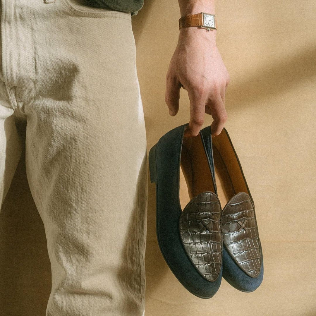 Men's Navy Croc Milano Loafer Del Toro Shoes