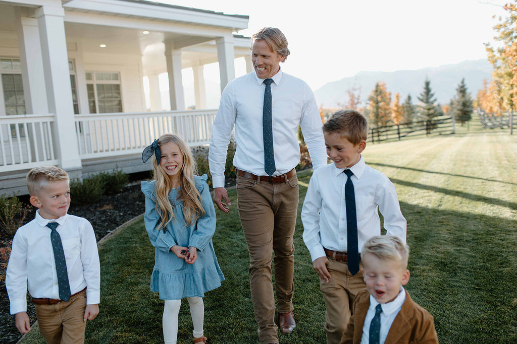 Navy Dot - Boys Tie