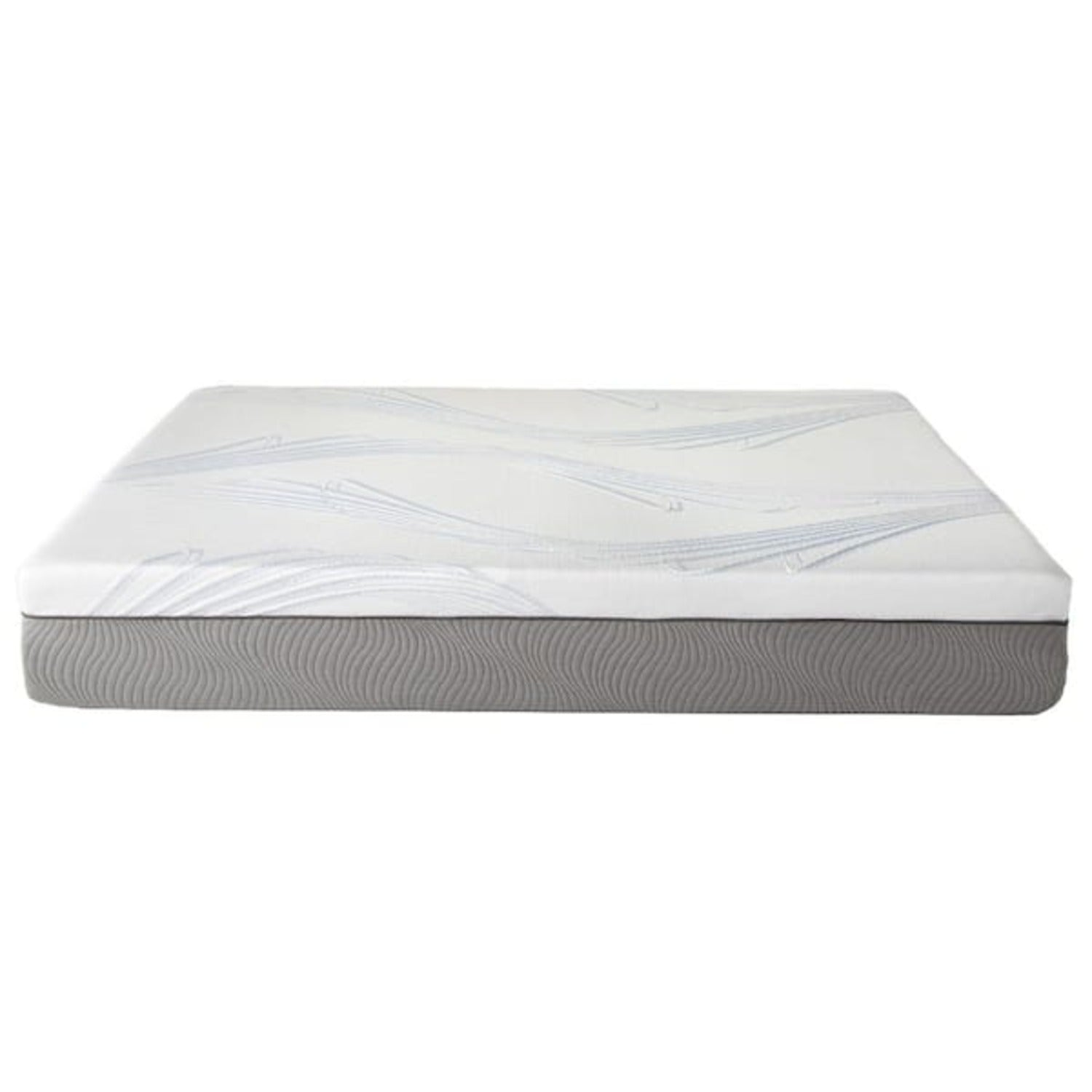 New Pluma White/Gray 12" SensaFlex GelLux Queen Mattress Ornate Furniture