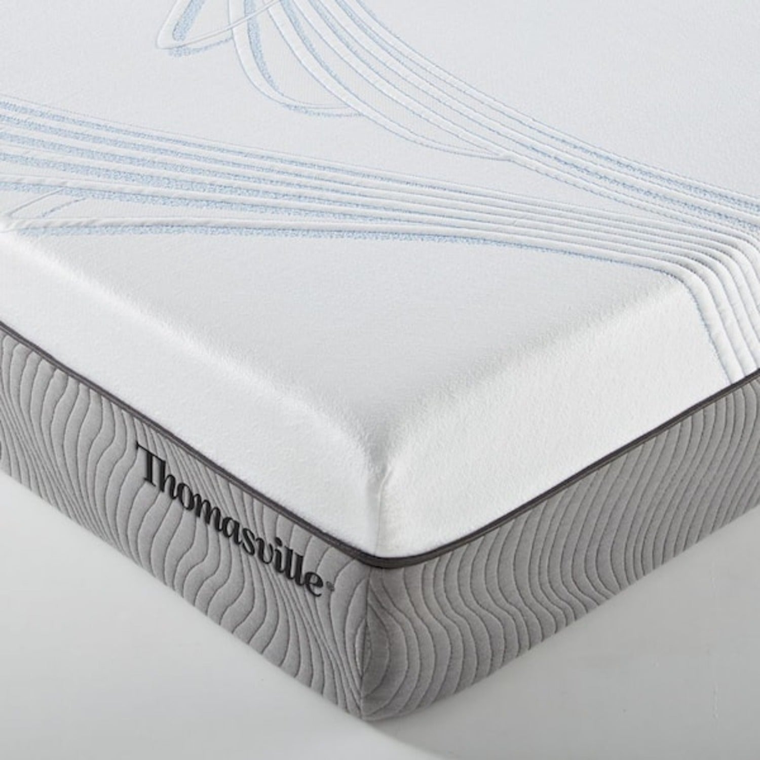 New Pluma White/Gray 12" SensaFlex GelLux Queen Mattress Ornate Furniture