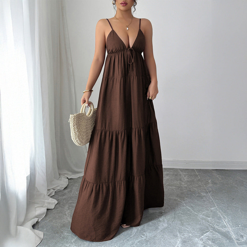 Elegant Camisole Tube Top Long Dress Women Clothing Autumn Winter Bella Mia