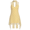 Cami Dress Elegant Halter Ribbon Printing Polka Dot Dress Women Summer Bella Mia