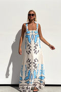 Summer Sexy Spaghetti-Strap Floral Print Dress Casual Loose Vacation Dress Bella Mia