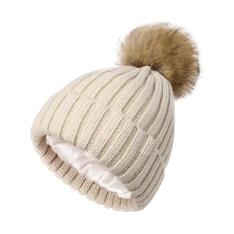Soft Beanie Fluffy Ball Cap — Warm Knitted Winter Hat with Pom Pom FitiqueFit