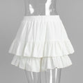 Ruffled Shorts Summer Polka Dot Solid Color High Waist Pure Cotton Shorts Pantskirt Wanita Store