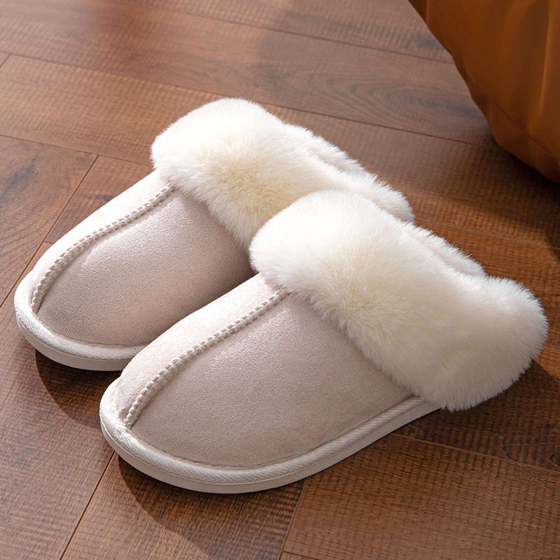 Fluffy Slippers Autumn Winter Warm Slugged Bottom Home Thickened Fleece Slippers Home Indoor Cotton Slippers Wanita Store