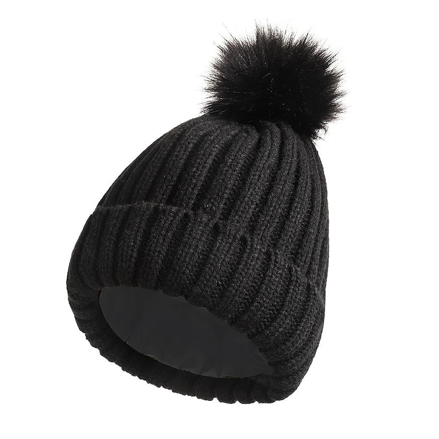Soft Beanie Fluffy Ball Cap — Warm Knitted Winter Hat with Pom Pom FitiqueFit