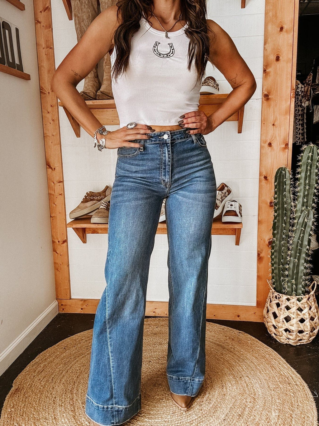 Autumn Winter Women Clothing Street Version Ordinary Washed Elastic Straight Jeans