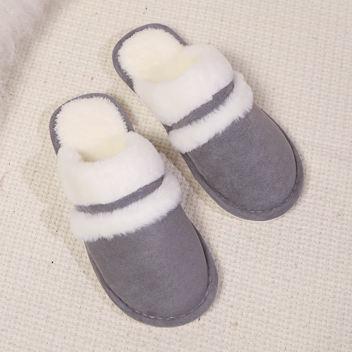 Fluffy Slippers Autumn Winter Warm Slugged Bottom Home Thickened Fleece Slippers Home Indoor Cotton Slippers Wanita Store