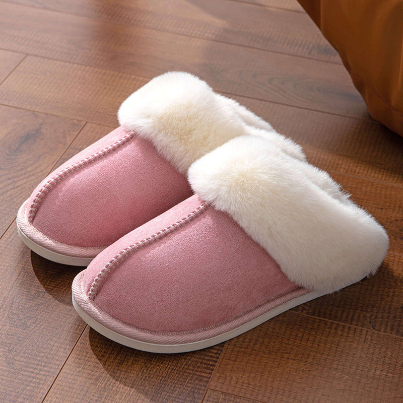 Fluffy Slippers Autumn Winter Warm Slugged Bottom Home Thickened Fleece Slippers Home Indoor Cotton Slippers Wanita Store