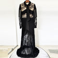 Spring Summer Star Lace Stitching Pleated Maxi Dress Floor Length Dress Bella Mia