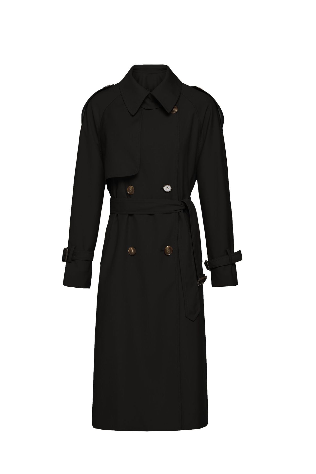 Element Autumn Winter British Double Breasted Loose Drooping Extended Trench Coat for Women Wanita Store