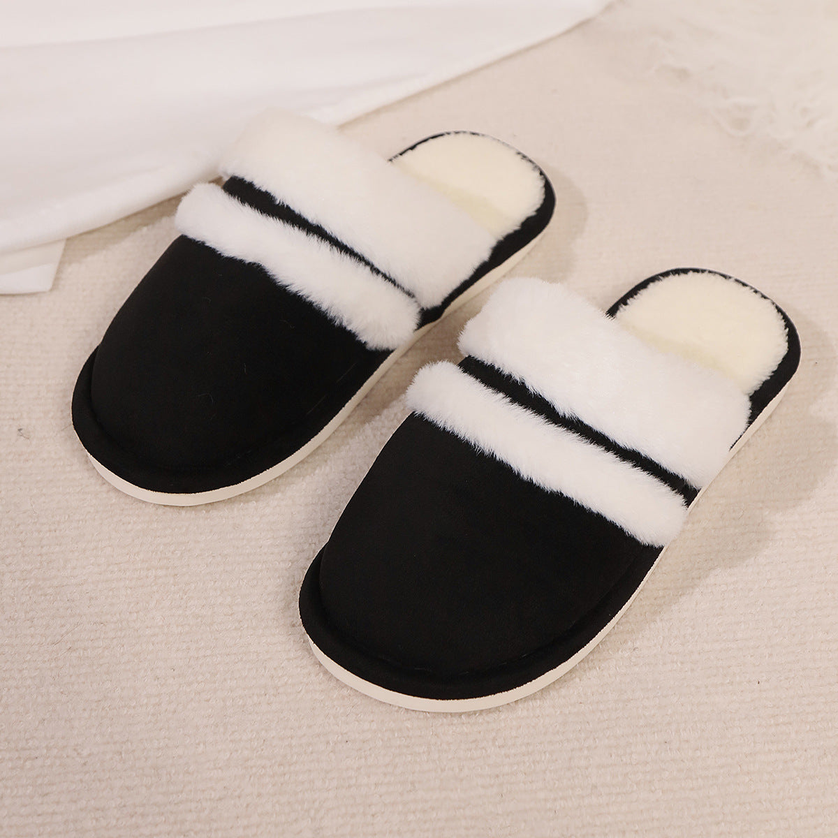 Fluffy Slippers Autumn Winter Warm Slugged Bottom Home Thickened Fleece Slippers Home Indoor Cotton Slippers Wanita Store