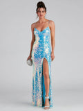 Summer Sequin Split Sling Wedding Bridesmaid Dress Women Evening Dress Bella Mia