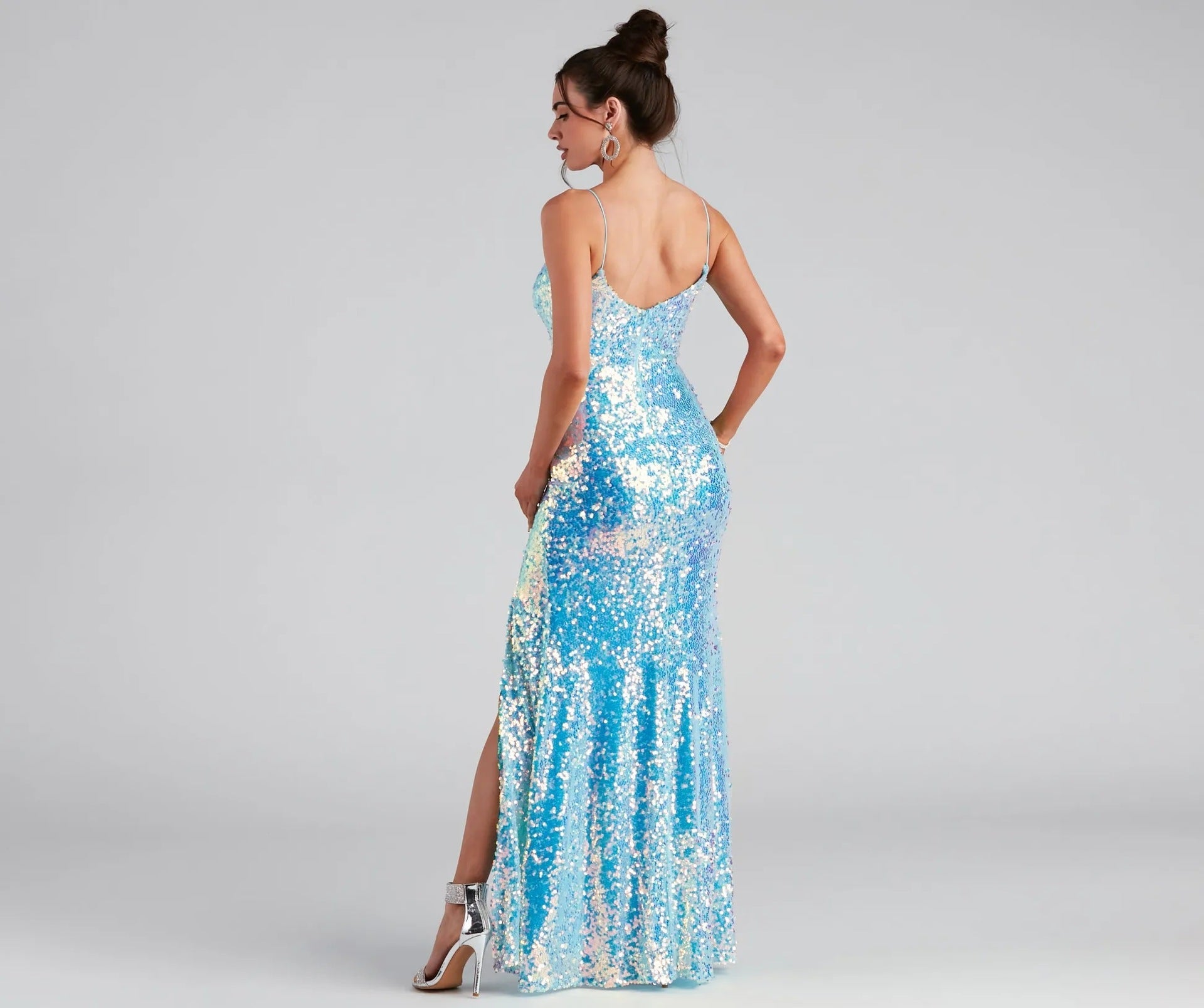 Summer Sequin Split Sling Wedding Bridesmaid Dress Women Evening Dress Bella Mia