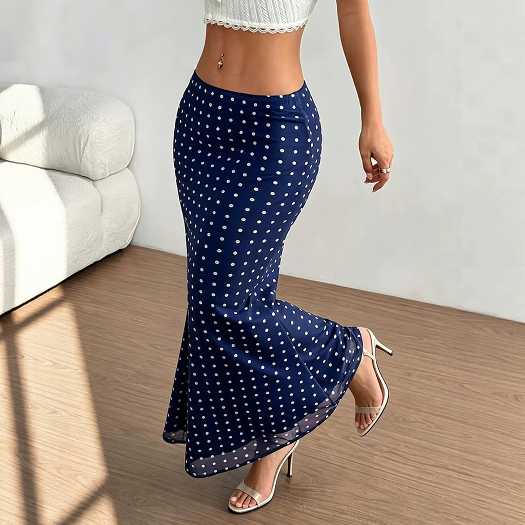 Summer Women Clothing Sexy Dot Mesh Skirt Slim Fit Sheath Skirt Bella Mia