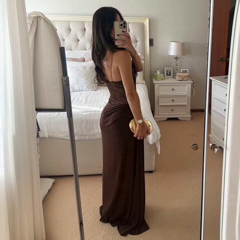 Women Clothing Summer Sexy Sexy Strap Lace Dress