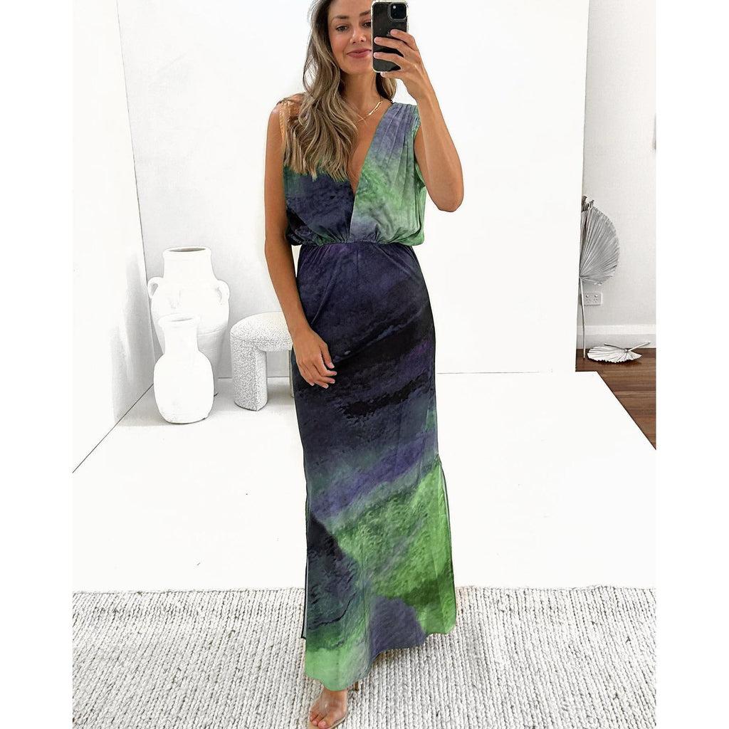 Enter Spring Summer Sexy Backless Slit Dress Loose Vacation Women Clothing Dress Bella Mia