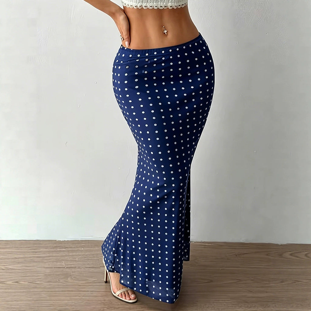 Summer Women Clothing Sexy Dot Mesh Skirt Slim Fit Sheath Skirt Bella Mia