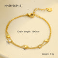 Wild Stainless Steel Bracelet Loving Heart Zircon High-Grade Titanium Steel Women Accessories