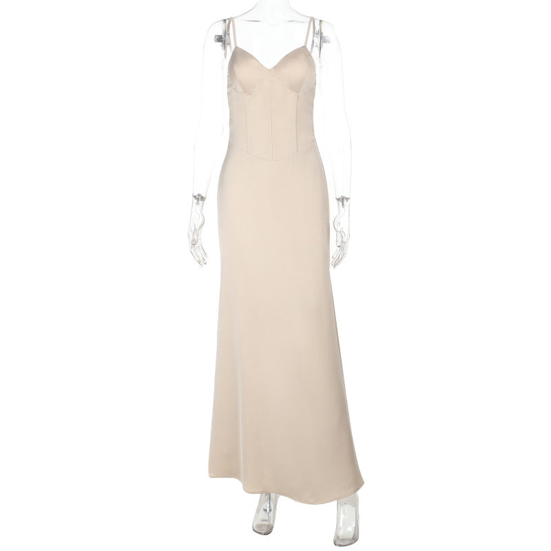 Vacation Sleeveless Split Dress with Chest Pad Dress Summer Waist Sheath Dress Bella Mia