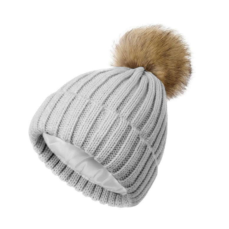Soft Beanie Fluffy Ball Cap — Warm Knitted Winter Hat with Pom Pom FitiqueFit