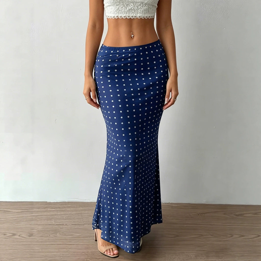 Summer Women Clothing Sexy Dot Mesh Skirt Slim Fit Sheath Skirt Bella Mia
