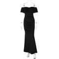 Women Clothing Summer Tube Top off Shoulder Fashionable Pleated Waist Slimming Dress Bella Mia