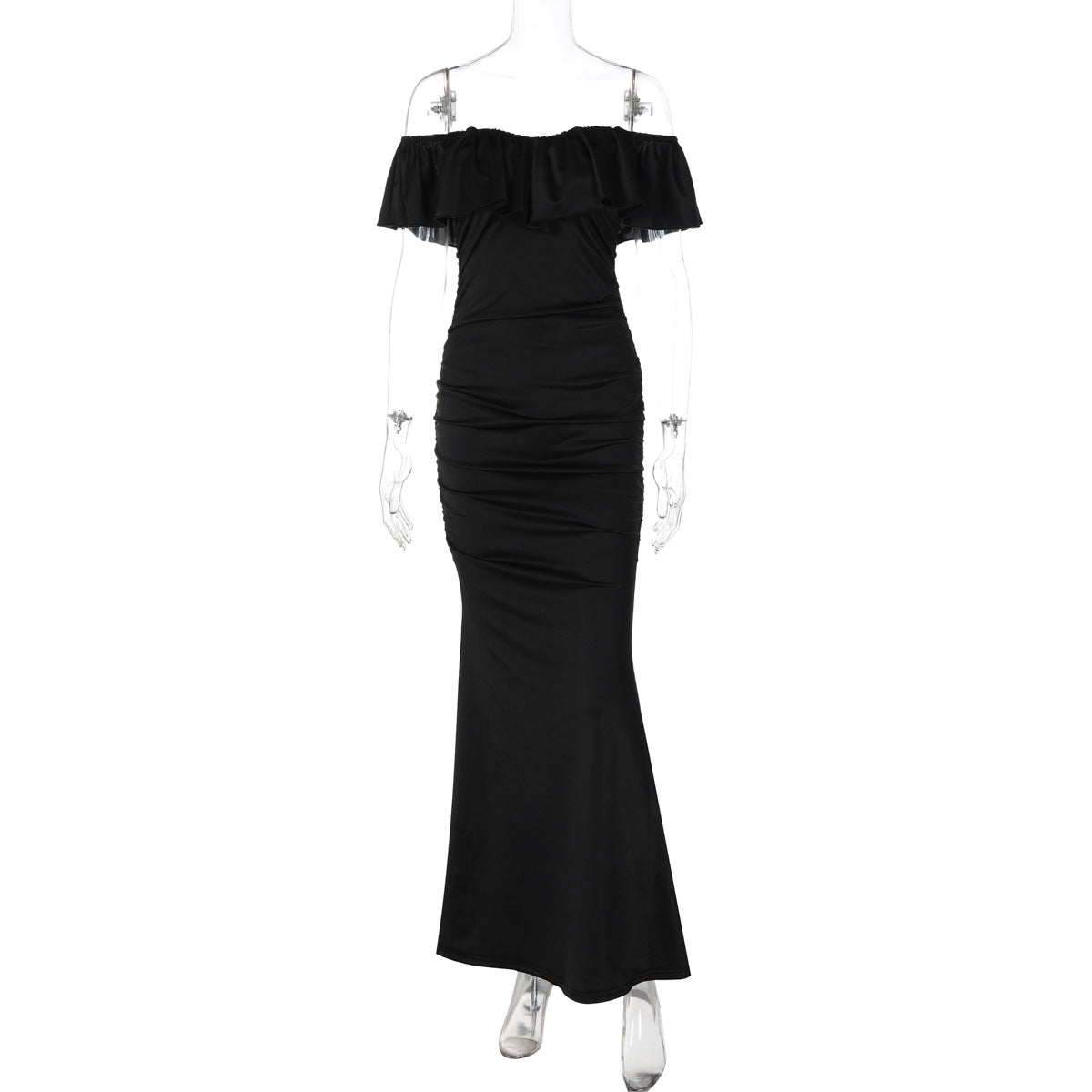 Women Clothing Summer Tube Top off Shoulder Fashionable Pleated Waist Slimming Dress Bella Mia