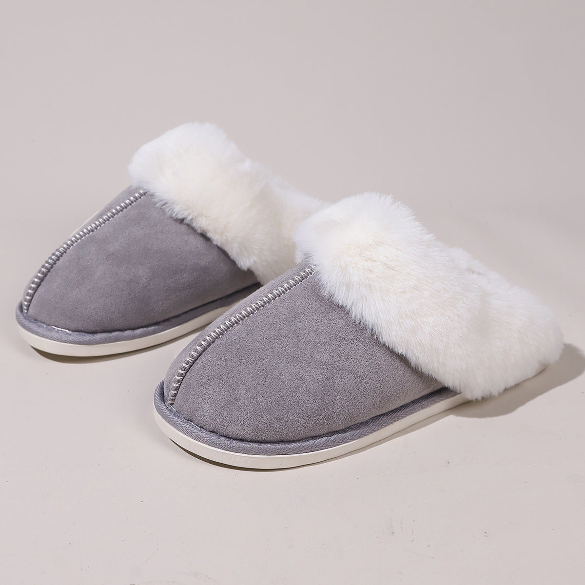 Fluffy Slippers Autumn Winter Warm Slugged Bottom Home Thickened Fleece Slippers Home Indoor Cotton Slippers Wanita Store