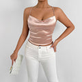 Summer V neck Strap Women Clothing Sexy Lace up Backless Top