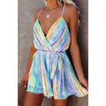 Spring Summer Suspender Pleated Chiffon Dress Home Lace up Sexy V neck Chiffon Dress