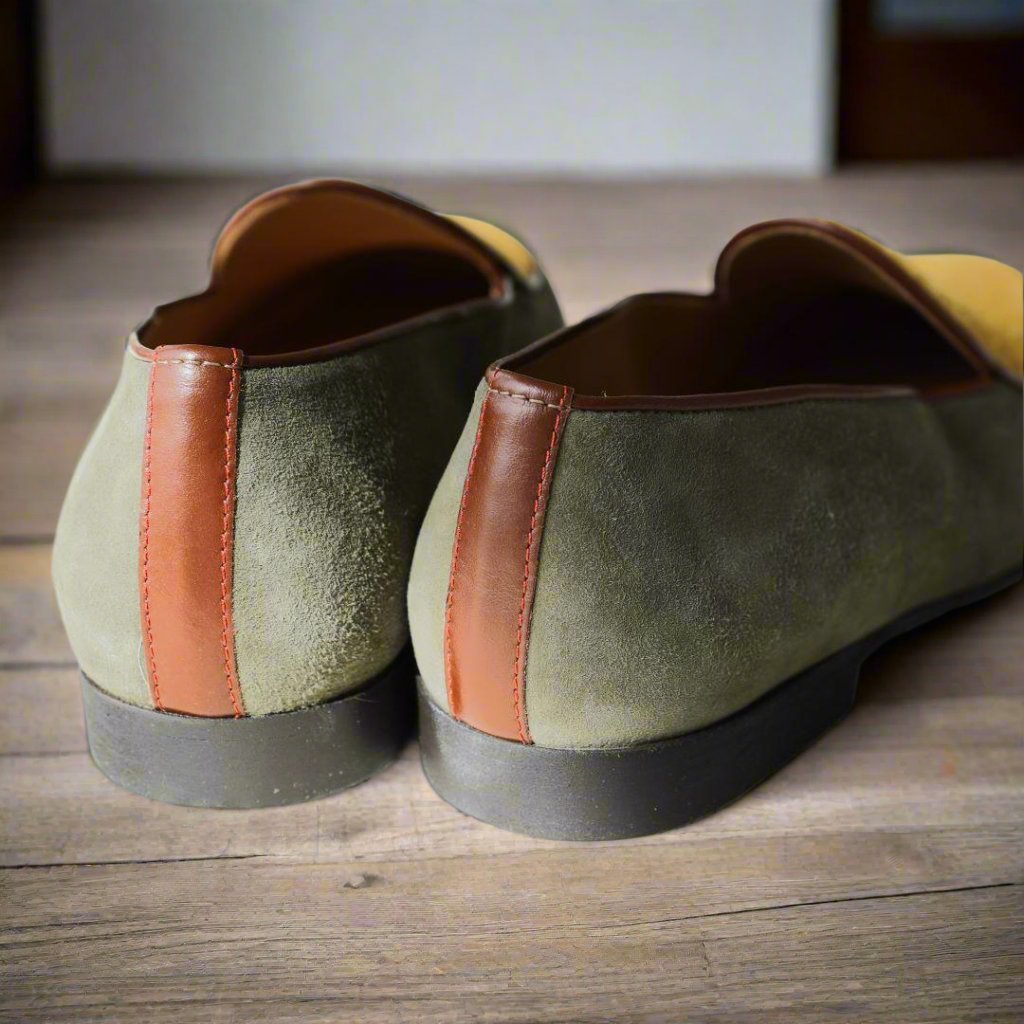 Men's Olive Textured Tan Milano Loafer Del Toro Shoes