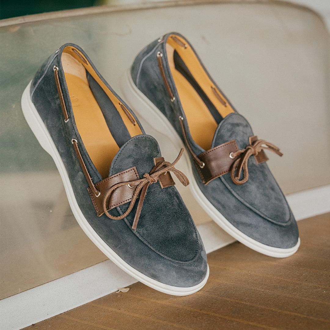 Women's Blue Suede Barca Yacht Loafer Del Toro Shoes