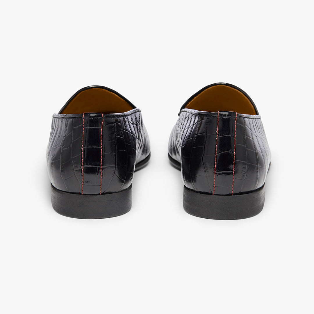 Men's Black Full Croc Milano Loafer Del Toro Shoes
