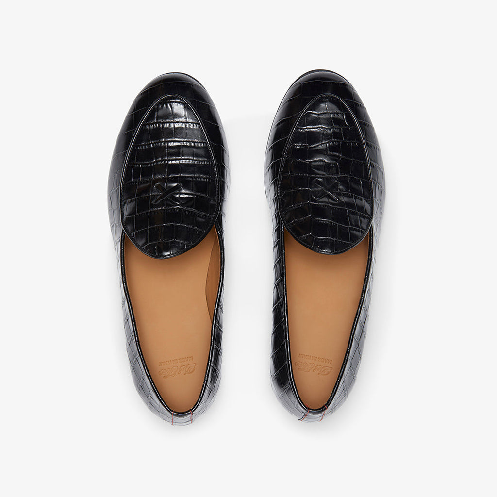 Men's Black Full Croc Milano Loafer Del Toro Shoes