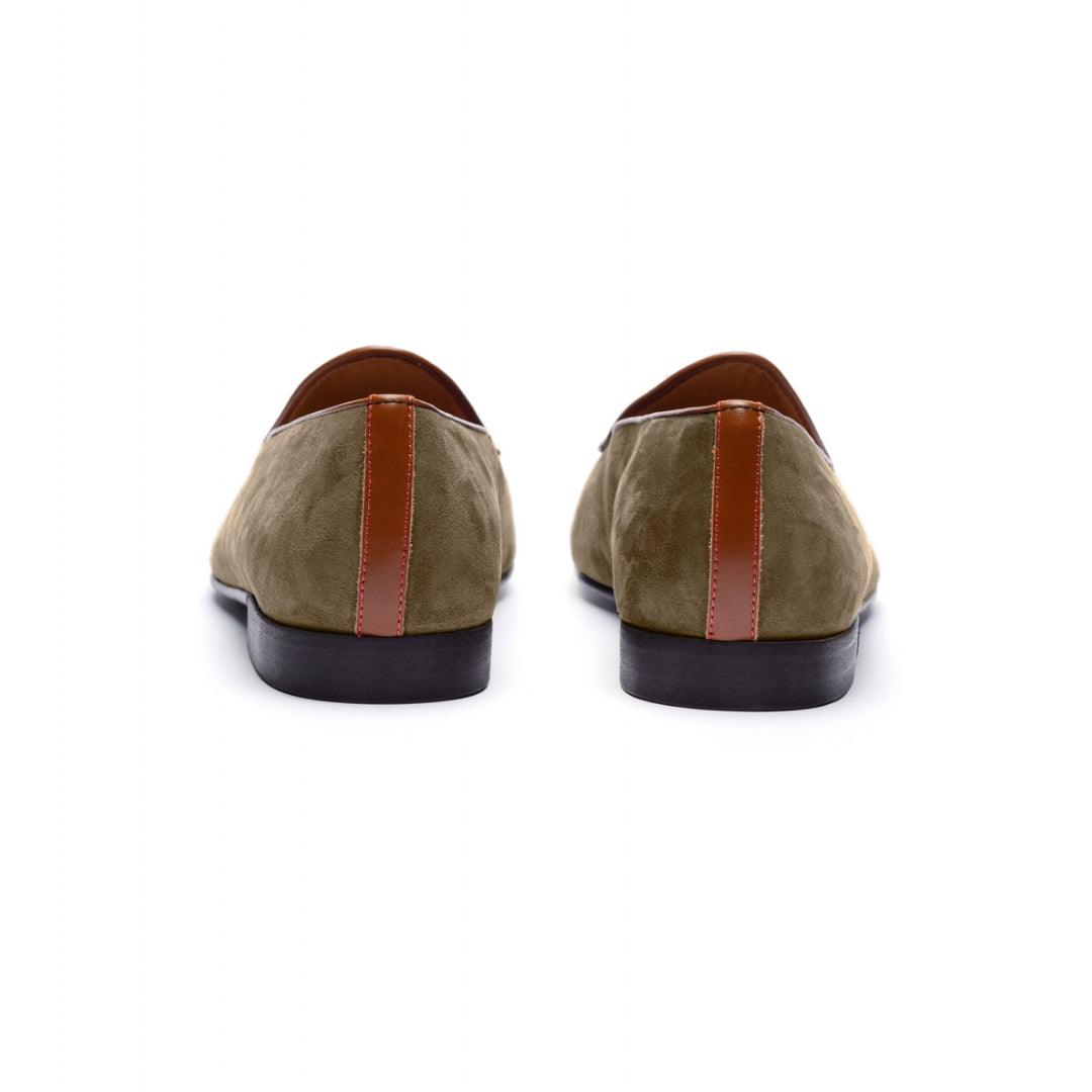 Men's Olive Textured Tan Milano Loafer Del Toro Shoes