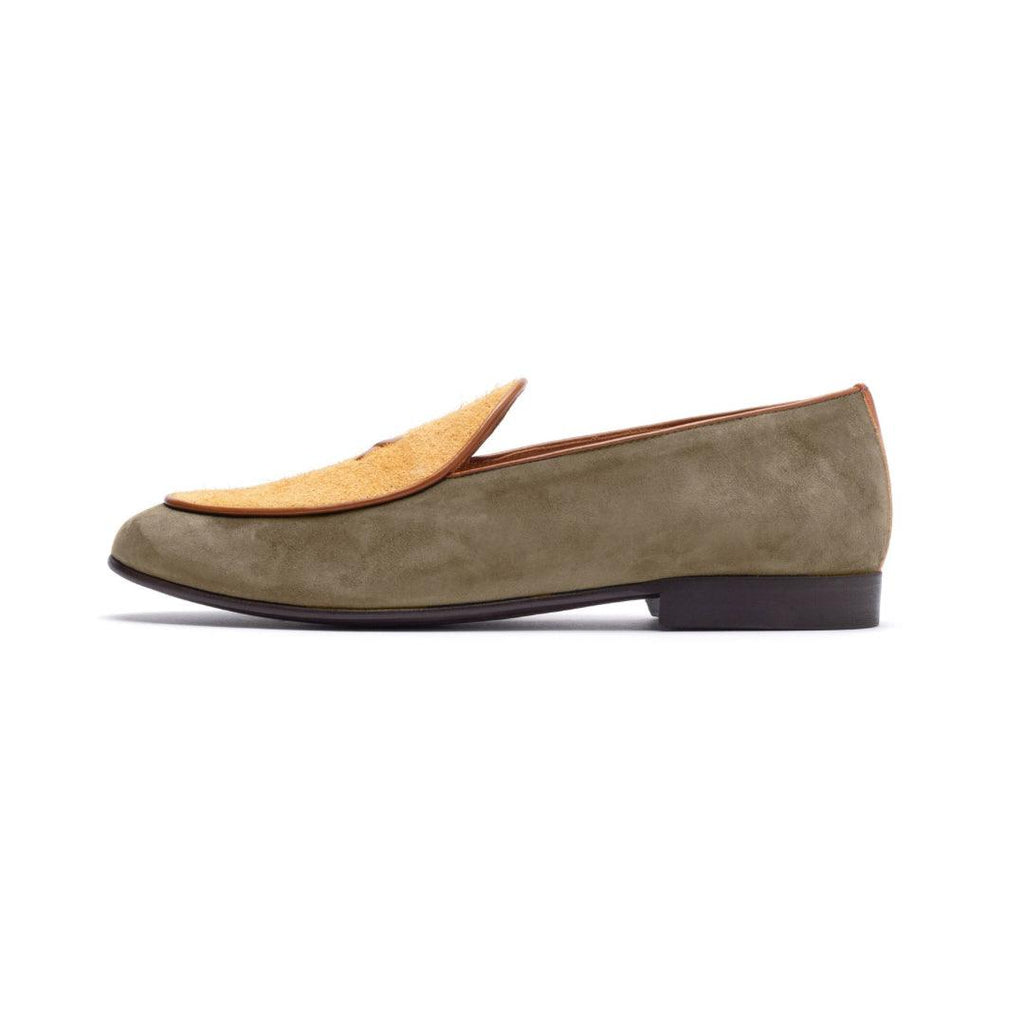 Men's Olive Textured Tan Milano Loafer Del Toro Shoes